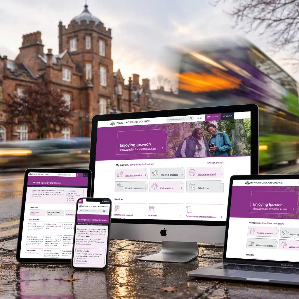 Ipswich City Council website screens